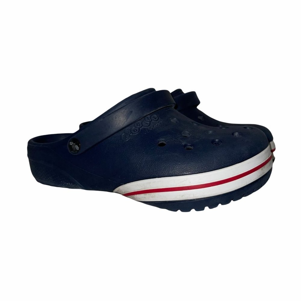 Crocs Jibbitz Navy Red Platform Clogs Unisex J 2